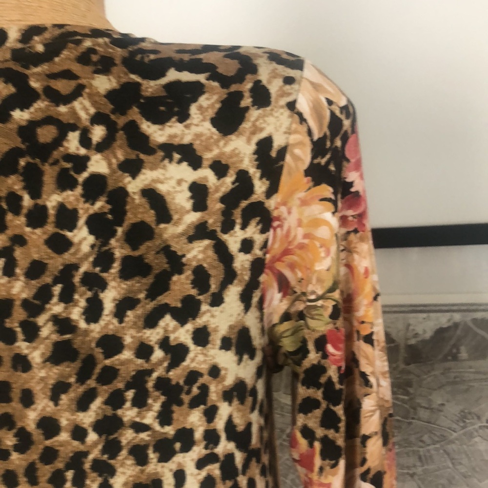 JOHNNY WAS Floral Leopard Print Women's Top Size M - Picture 7 of 12